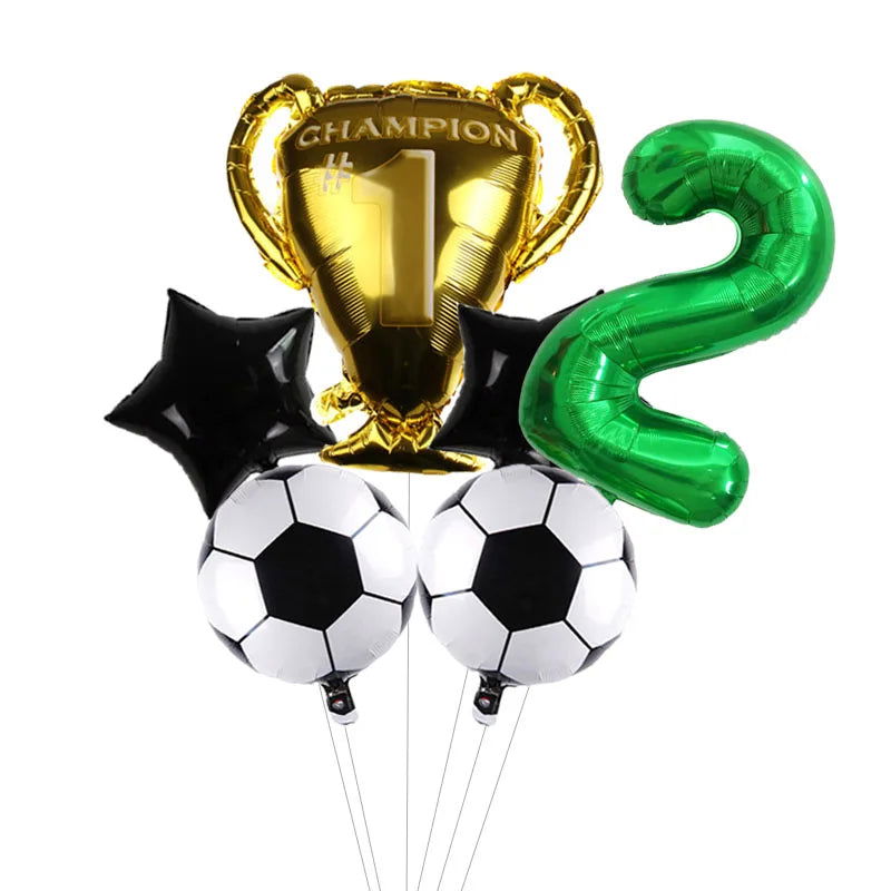32inch Green Digit Number Globos Football Helium Balloons Trophy Balloon Children's Gifts Birthday Party Decorations Kids - Slobuy
