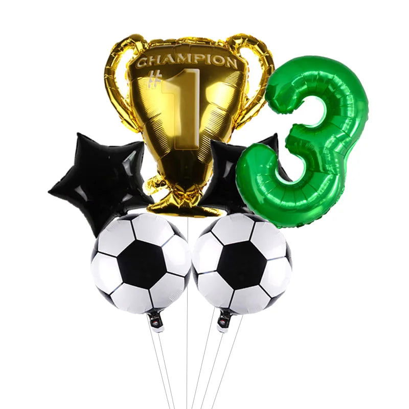 32inch Green Digit Number Globos Football Helium Balloons Trophy Balloon Children's Gifts Birthday Party Decorations Kids - Slobuy