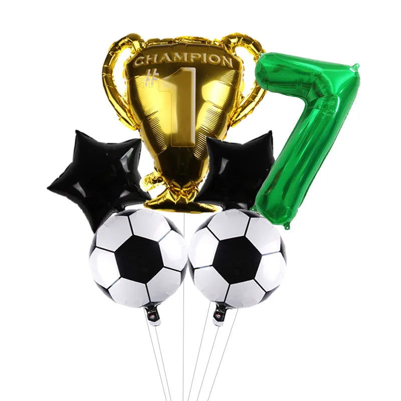 32inch Green Digit Number Globos Football Helium Balloons Trophy Balloon Children's Gifts Birthday Party Decorations Kids - Slobuy