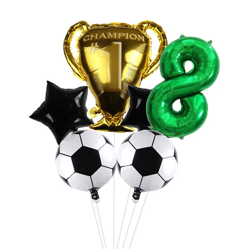 32inch Green Digit Number Globos Football Helium Balloons Trophy Balloon Children's Gifts Birthday Party Decorations Kids - Slobuy