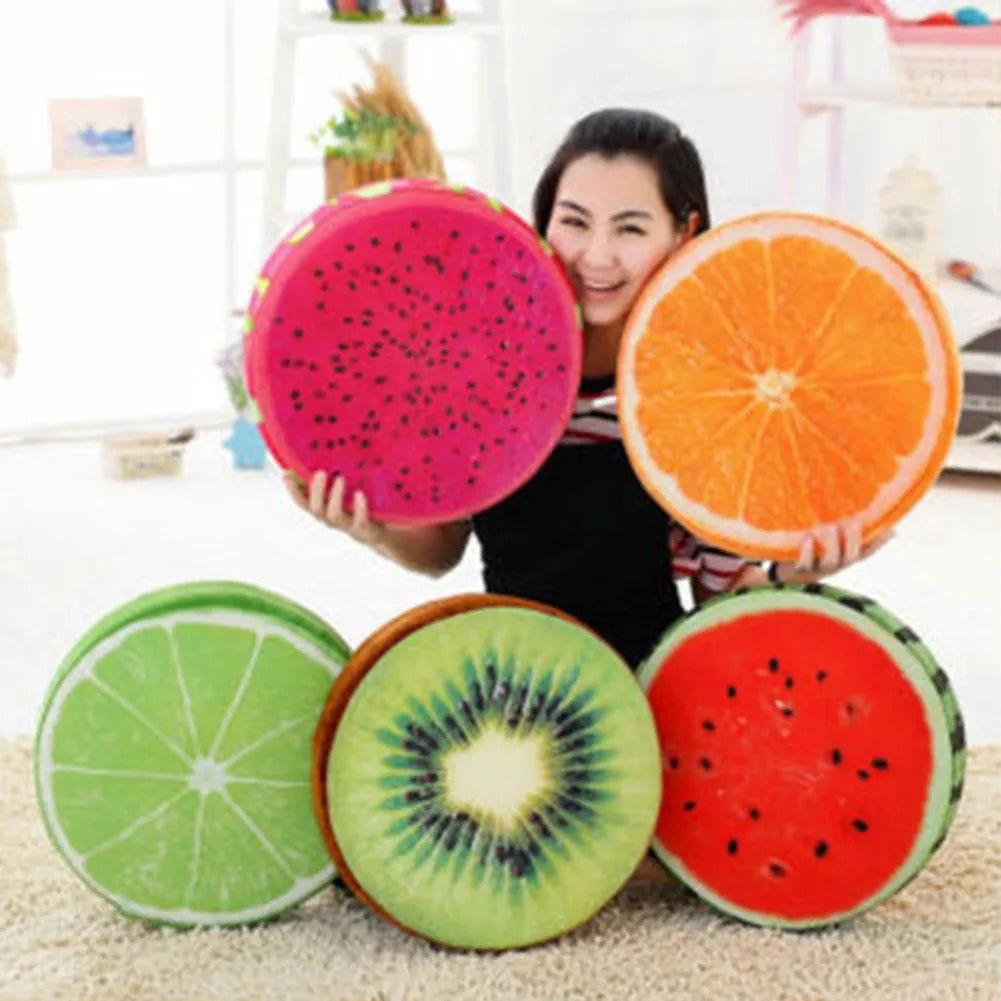 33cm Cushion Fruit Shape For  In-bed Reading And Watching Back And Head Pillow Round Cushion Lint-free - Slobuy