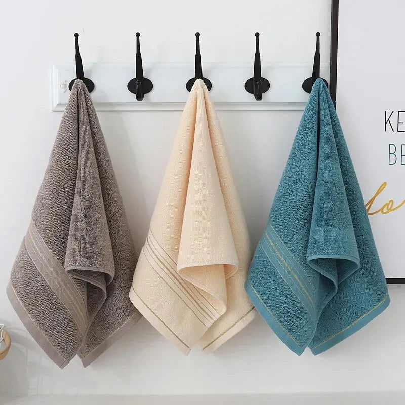 34*70CM Pure Cotton Towel Single Pack 100G Bathroom Household Thick Soft Towel Three Colors Do Not Fade - Slobuy