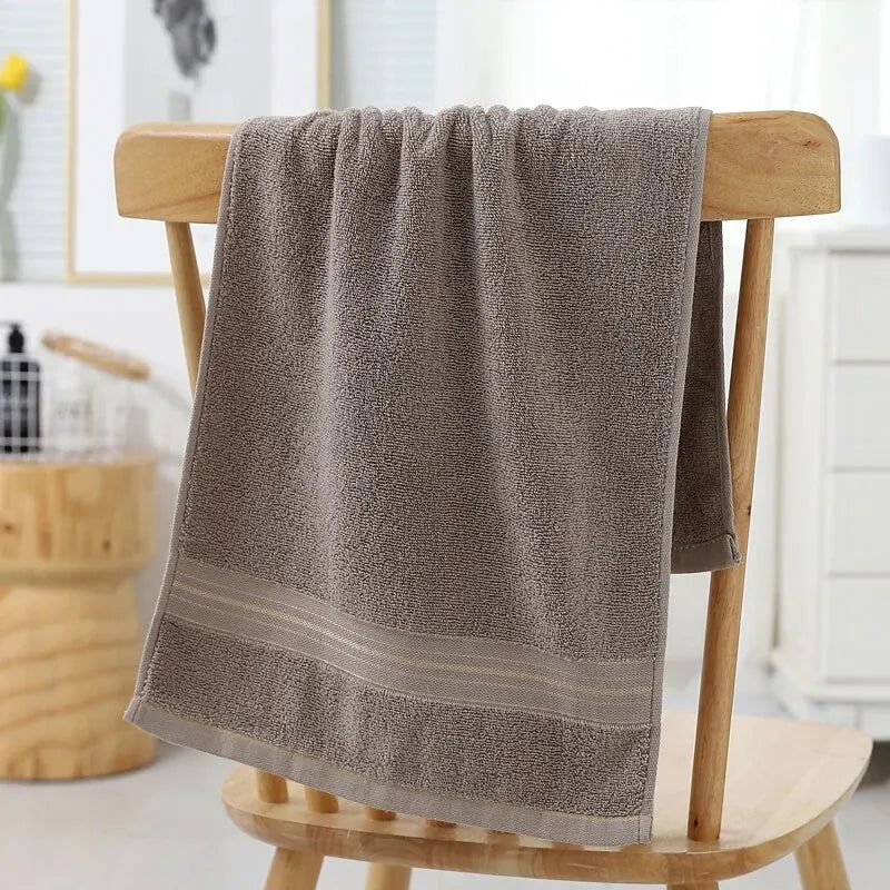 34*70CM Pure Cotton Towel Single Pack 100G Bathroom Household Thick Soft Towel Three Colors Do Not Fade - Slobuy
