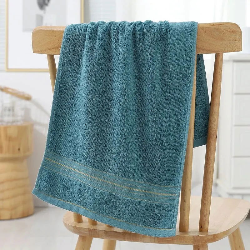 34*70CM Pure Cotton Towel Single Pack 100G Bathroom Household Thick Soft Towel Three Colors Do Not Fade - Slobuy
