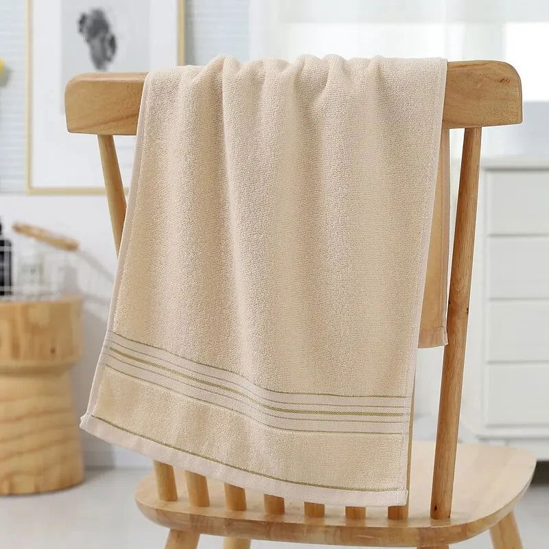 34*70CM Pure Cotton Towel Single Pack 100G Bathroom Household Thick Soft Towel Three Colors Do Not Fade - Slobuy