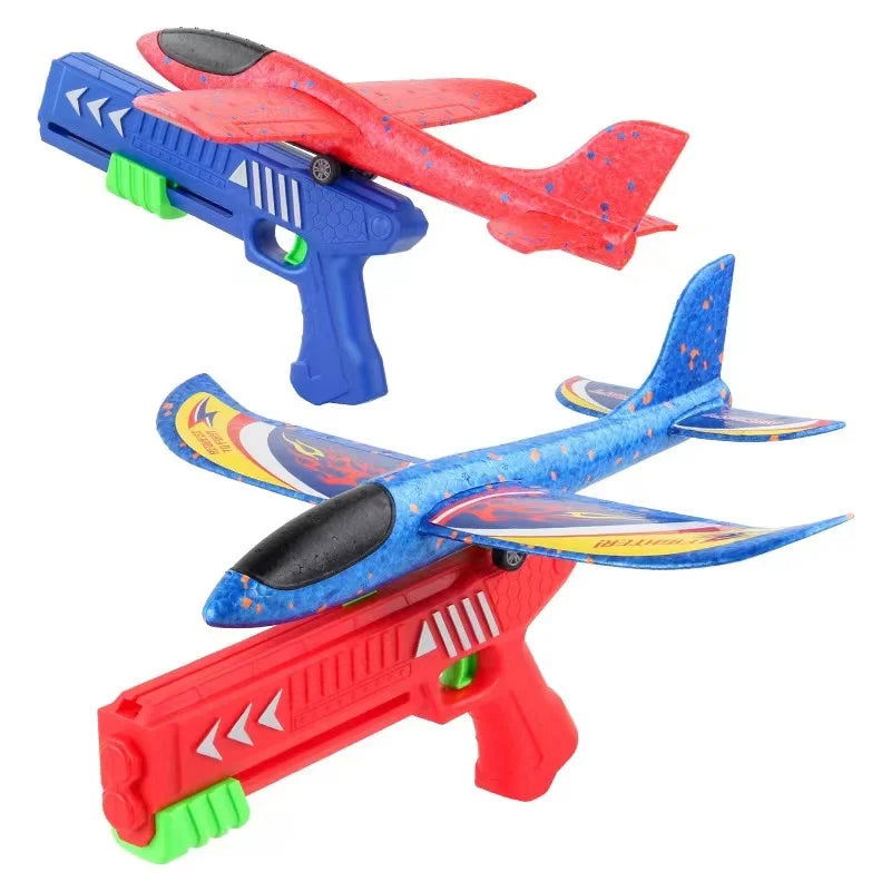 Kids 24/34cm Foam Plane Launcher Outdoor Toy for Boys Sport Catapult Game Children Girl Birthday Xmas Gifts - Slobuy