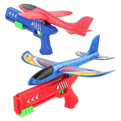 Kids 24/34cm Foam Plane Launcher Outdoor Toy for Boys Sport Catapult Game Children Girl Birthday Xmas Gifts - Slobuy