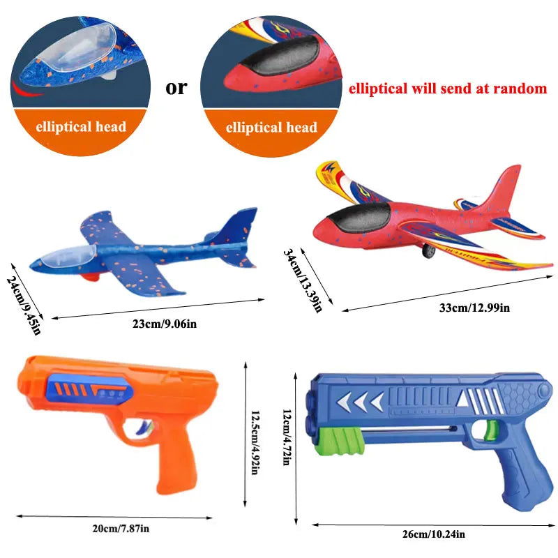 Kids 24/34cm Foam Plane Launcher Outdoor Toy for Boys Sport Catapult Game Children Girl Birthday Xmas Gifts - Slobuy