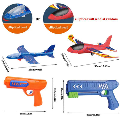 Kids 24/34cm Foam Plane Launcher Outdoor Toy for Boys Sport Catapult Game Children Girl Birthday Xmas Gifts - Slobuy