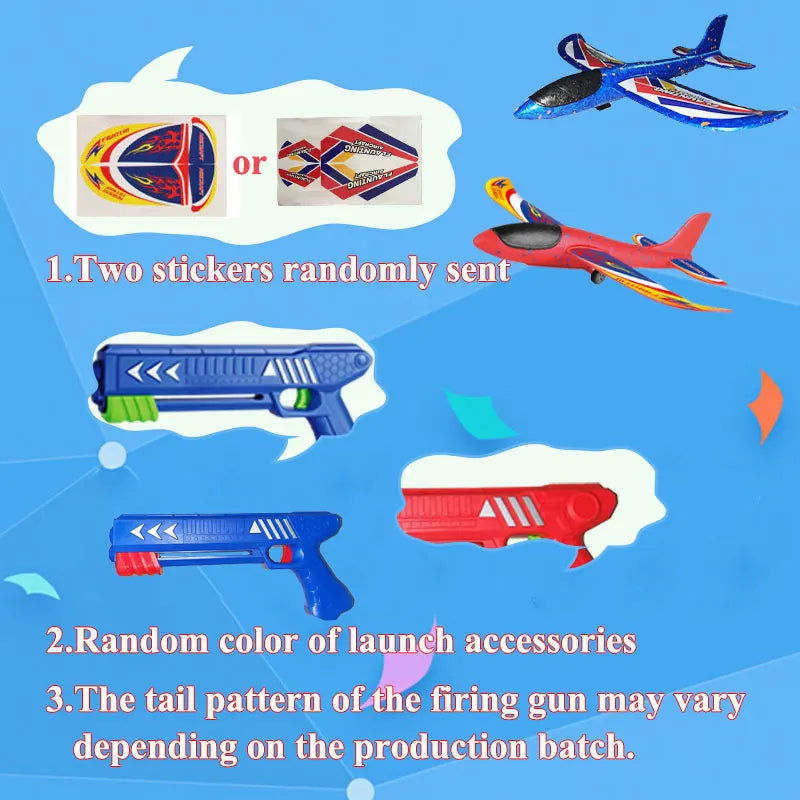 Kids 24/34cm Foam Plane Launcher Outdoor Toy for Boys Sport Catapult Game Children Girl Birthday Xmas Gifts - Slobuy