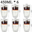 350ml Double Wall Glass Cup Transparent Handmade Heat Resistant Tea Drink Cup MINI Whisky Cup 100 centigrade Espresso Coffee Cup - Slobuy