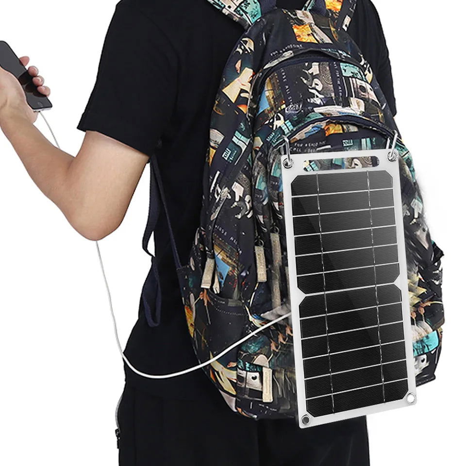 35W Solar Panel With USB Waterproof Outdoor Hiking And Camping Portable Battery Mobile Phone Charging Bank Charging Panel 6.8V - Slobuy