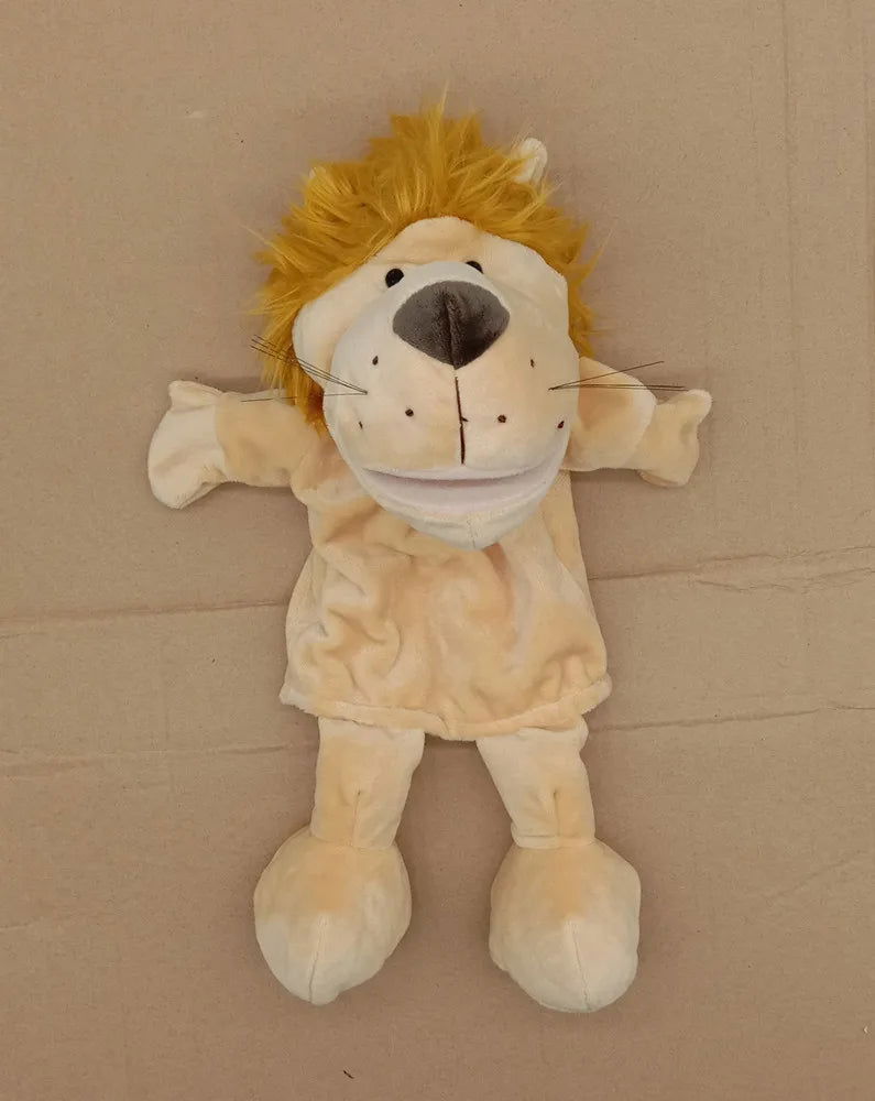 35cm Cartoon Animal Hand Puppet Parent-child Game Doll Lion Elephant Pig Appease Toys Birthday Gifts For Children - Slobuy