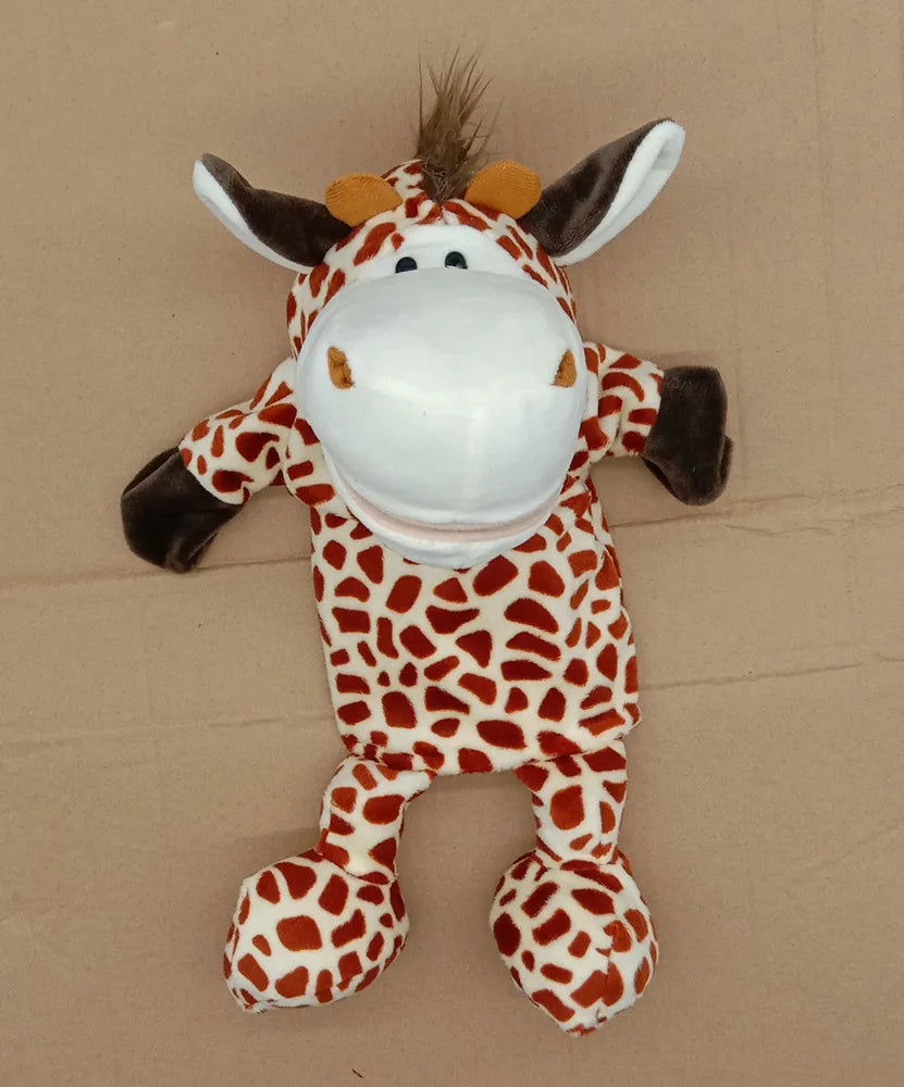 35cm Cartoon Animal Hand Puppet Parent-child Game Doll Lion Elephant Pig Appease Toys Birthday Gifts For Children - Slobuy