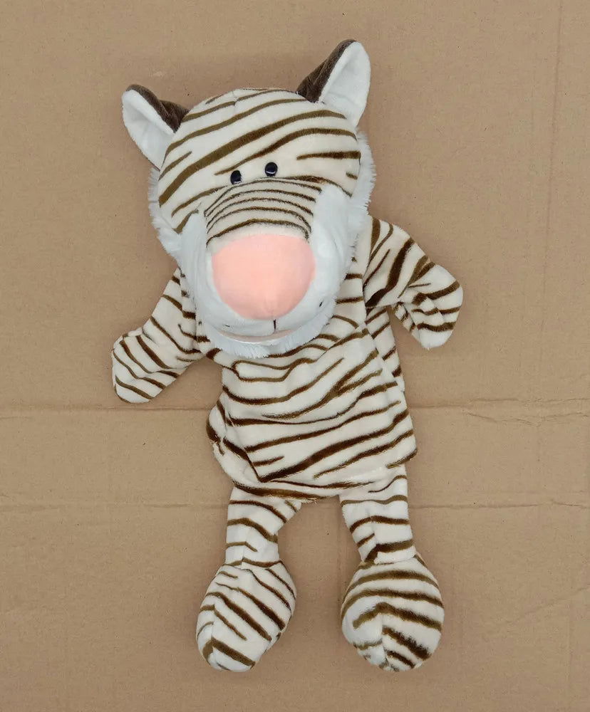 35cm Cartoon Animal Hand Puppet Parent-child Game Doll Lion Elephant Pig Appease Toys Birthday Gifts For Children - Slobuy