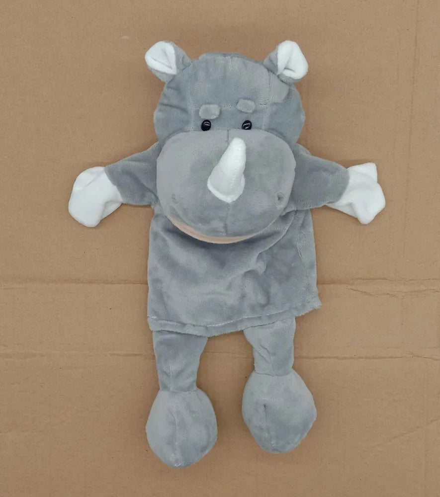35cm Cartoon Animal Hand Puppet Parent-child Game Doll Lion Elephant Pig Appease Toys Birthday Gifts For Children - Slobuy