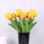 35cm White Tulip Simulation Feel Tulip Flower Home Decoration Ornaments Wedding Photography Props Fake Flowers 10pcs - Slobuy