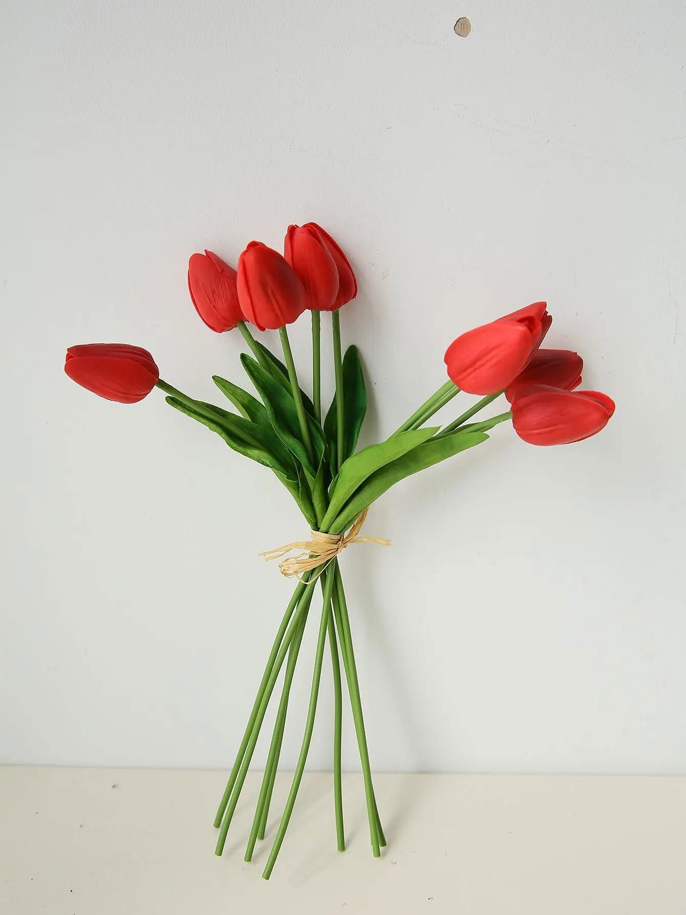 35cm White Tulip Simulation Feel Tulip Flower Home Decoration Ornaments Wedding Photography Props Fake Flowers 10pcs - Slobuy