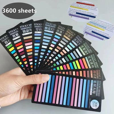 3600 Sheets Transparentes Sticky Notes Self-Adhesive Annotation  Read Books posted itBookmarks Tabs Notepad Aesthetic Stationery - Slobuy
