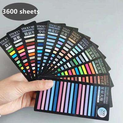 3600 Sheets Transparentes Sticky Notes Self-Adhesive Annotation  Read Books posted itBookmarks Tabs Notepad Aesthetic Stationery - Slobuy