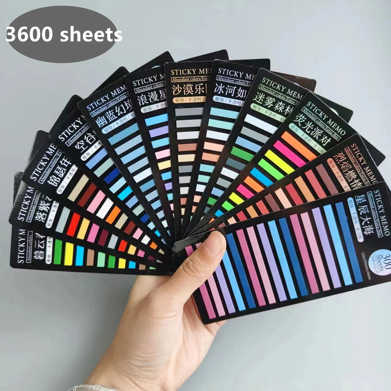 3600 Sheets Transparentes Sticky Notes Self-Adhesive Annotation  Read Books posted itBookmarks Tabs Notepad Aesthetic Stationery - Slobuy