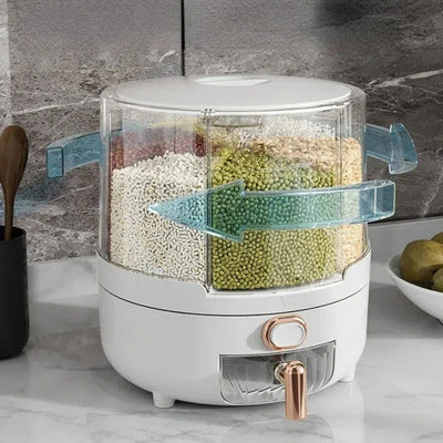 360 ° Large Household Rice Bucket Grain Storage Box Sealed Insect and Moisture Proof Rice Storage Box Rice Tank  Food Storage - Slobuy