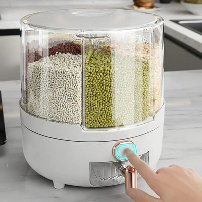 360 ° Large Household Rice Bucket Grain Storage Box Sealed Insect and Moisture Proof Rice Storage Box Rice Tank  Food Storage - Slobuy