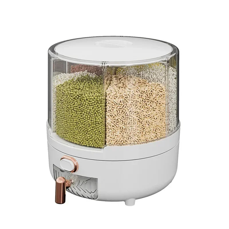 360 ° Large Household Rice Bucket Grain Storage Box Sealed Insect and Moisture Proof Rice Storage Box Rice Tank  Food Storage - Slobuy