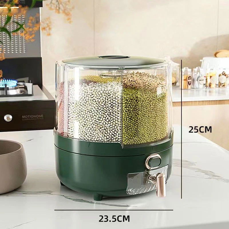 360 ° Large Household Rice Bucket Grain Storage Box Sealed Insect and Moisture Proof Rice Storage Box Rice Tank  Food Storage - Slobuy