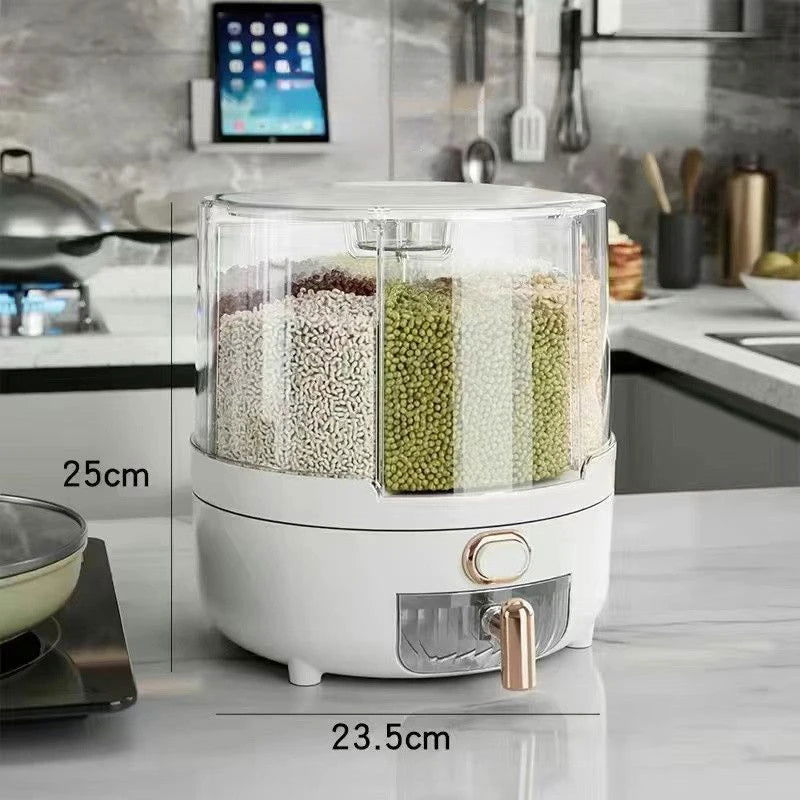 360 ° Large Household Rice Bucket Grain Storage Box Sealed Insect and Moisture Proof Rice Storage Box Rice Tank  Food Storage - Slobuy