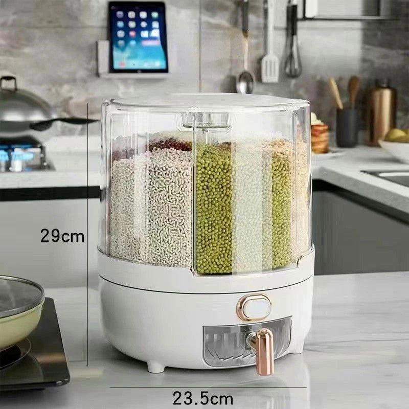 360 ° Large Household Rice Bucket Grain Storage Box Sealed Insect and Moisture Proof Rice Storage Box Rice Tank  Food Storage - Slobuy