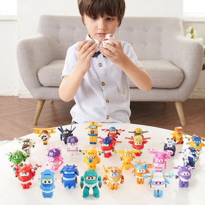 36 Types Super Wings 2" Scale Mini Transforming Anime Deformation Plane Robot Action Figures Transformation Toys For Kids Gifts - Slobuy