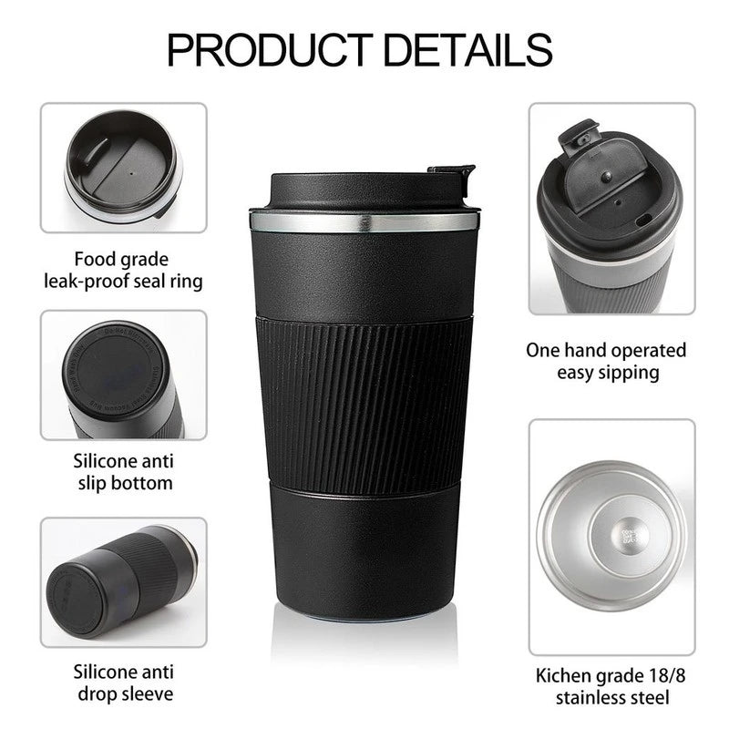 380ml 510ml Stainless Steel Coffee Cup Thermal Mug Garrafa Termica Cafe Copo Termico Caneca Non-slip Travel Car Insulated Bottle - Slobuy