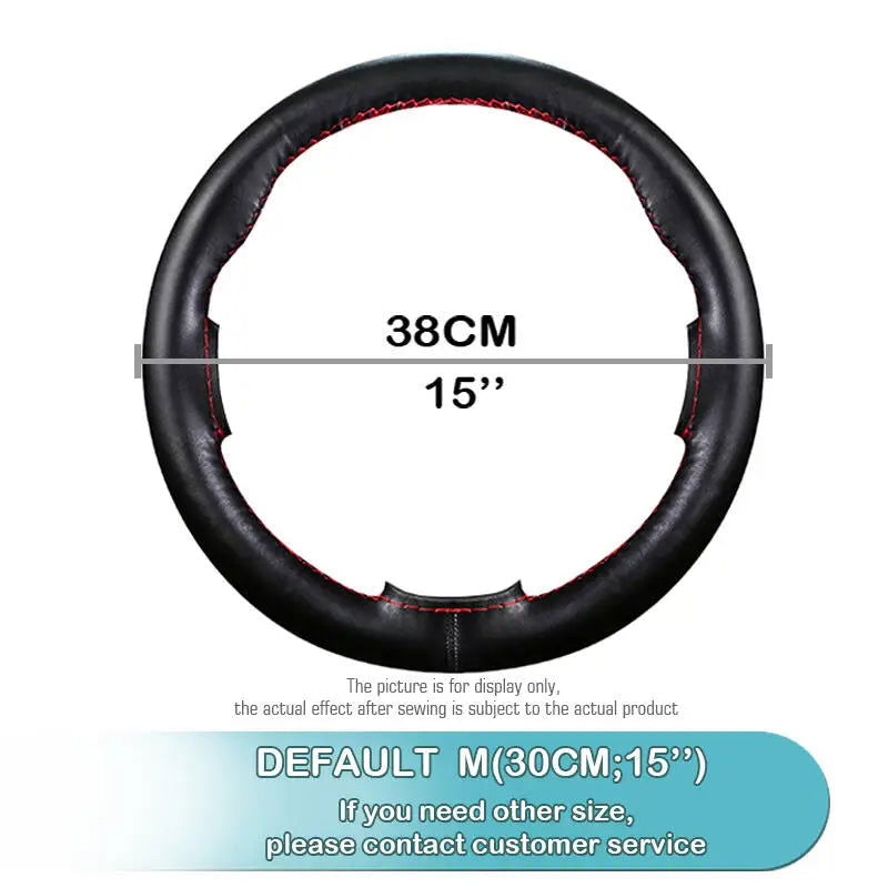 38cm 15inch Car Steering Wheel Braid Cover Artificial leather Needles And Thread Soft Non-slip Auto Interior Accessories Kits - Slobuy