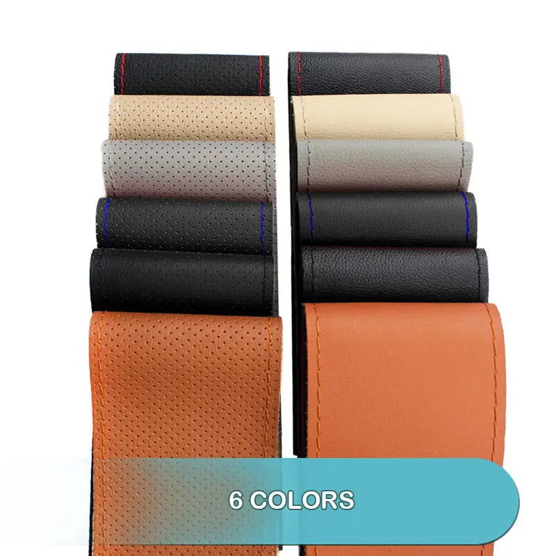 38cm 15inch Car Steering Wheel Braid Cover Artificial leather Needles And Thread Soft Non-slip Auto Interior Accessories Kits - Slobuy