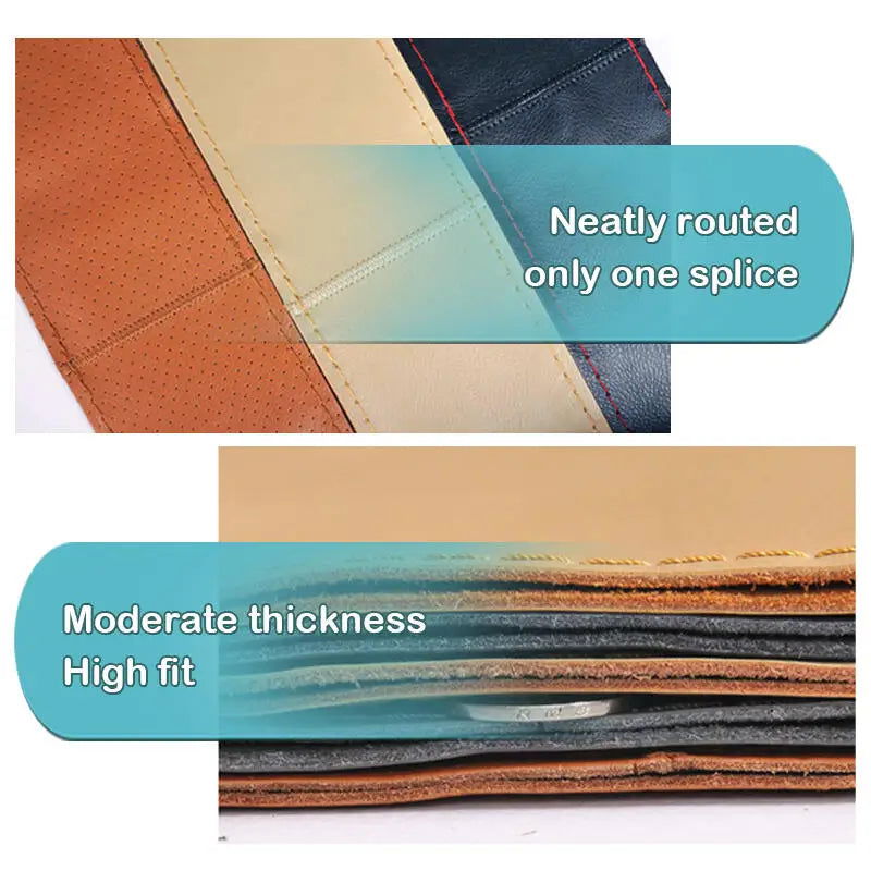38cm 15inch Car Steering Wheel Braid Cover Artificial leather Needles And Thread Soft Non-slip Auto Interior Accessories Kits - Slobuy