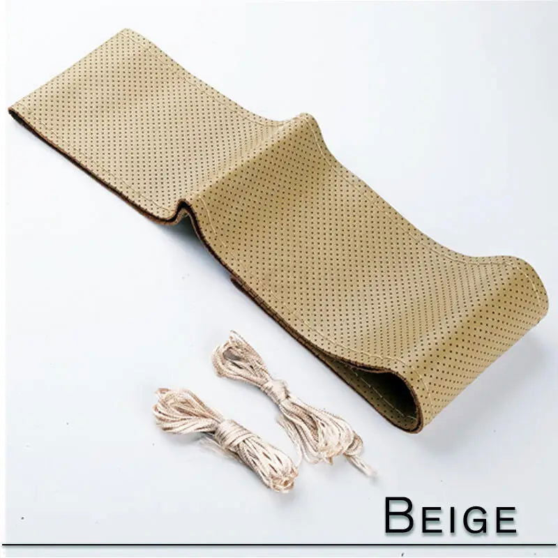 38cm 15inch Car Steering Wheel Braid Cover Artificial leather Needles And Thread Soft Non-slip Auto Interior Accessories Kits - Slobuy