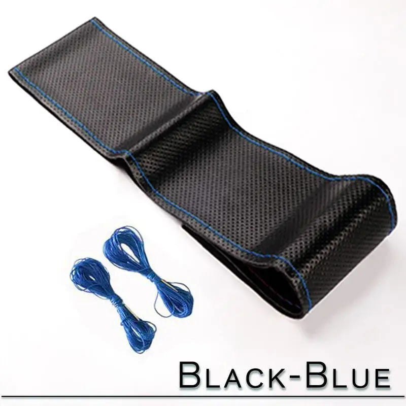 38cm 15inch Car Steering Wheel Braid Cover Artificial leather Needles And Thread Soft Non-slip Auto Interior Accessories Kits - Slobuy