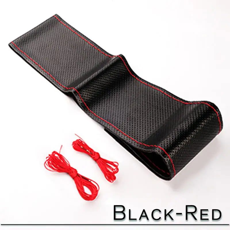 38cm 15inch Car Steering Wheel Braid Cover Artificial leather Needles And Thread Soft Non-slip Auto Interior Accessories Kits - Slobuy