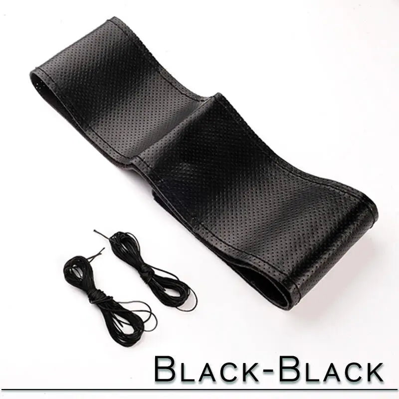 38cm 15inch Car Steering Wheel Braid Cover Artificial leather Needles And Thread Soft Non-slip Auto Interior Accessories Kits - Slobuy