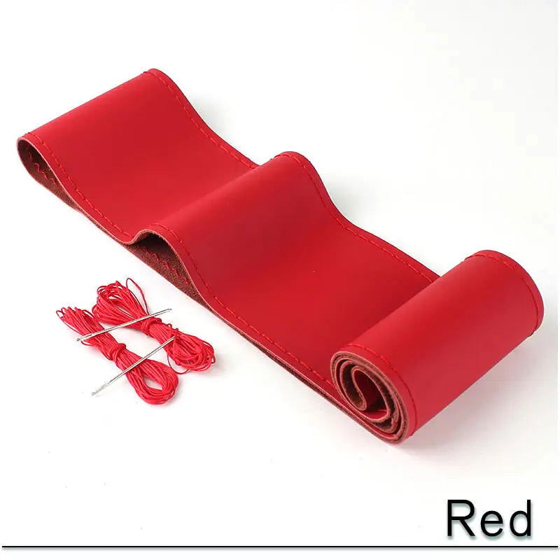 38cm 15inch Car Steering Wheel Braid Cover Artificial leather Needles And Thread Soft Non-slip Auto Interior Accessories Kits - Slobuy