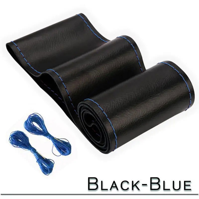 38cm 15inch Car Steering Wheel Braid Cover Artificial leather Needles And Thread Soft Non-slip Auto Interior Accessories Kits - Slobuy