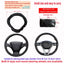 37/38cm Automobile Universal Steering Wheel Cover Non-slip Car Steering Wheel Cover Non-slip Embossed PU Leather Cars Accessory - Slobuy