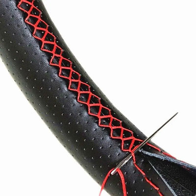 38cm DIY Car Steering Wheel Cover Fiber Leather Thread Artificial Leather Car Covers Suite Auto Accessories - Slobuy