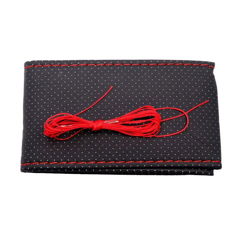 38cm DIY Car Steering Wheel Cover Fiber Leather Thread Artificial Leather Car Covers Suite Auto Accessories - Slobuy