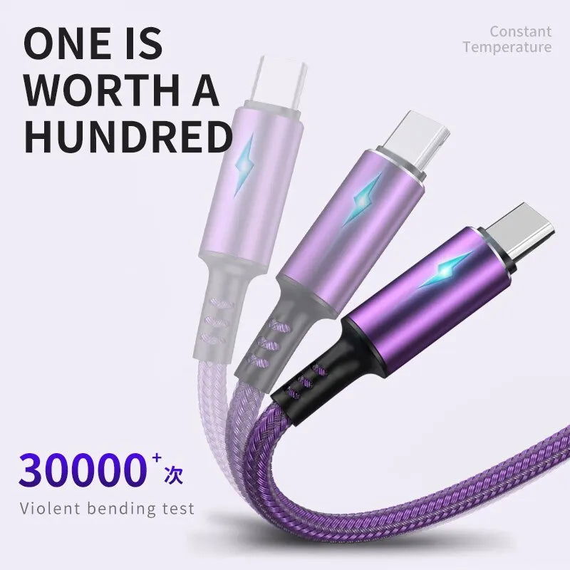 3A Fast Charging USB Micro Cable Data Cable Charger Cord for Samsung Xiaomi Phone Accessories LED Indicator Usb Cable - Slobuy
