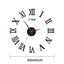 3D Acrylic Digital Wall Clock Roman Numerals Design Mirror Wall Clock Fashion Large Round Wall Clock DIY Self Adhesive Clocks - Slobuy
