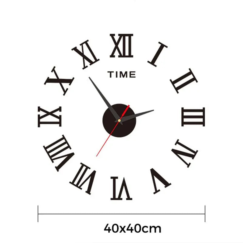3D Acrylic Digital Wall Clock Roman Numerals Design Mirror Wall Clock Fashion Large Round Wall Clock DIY Self Adhesive Clocks - Slobuy