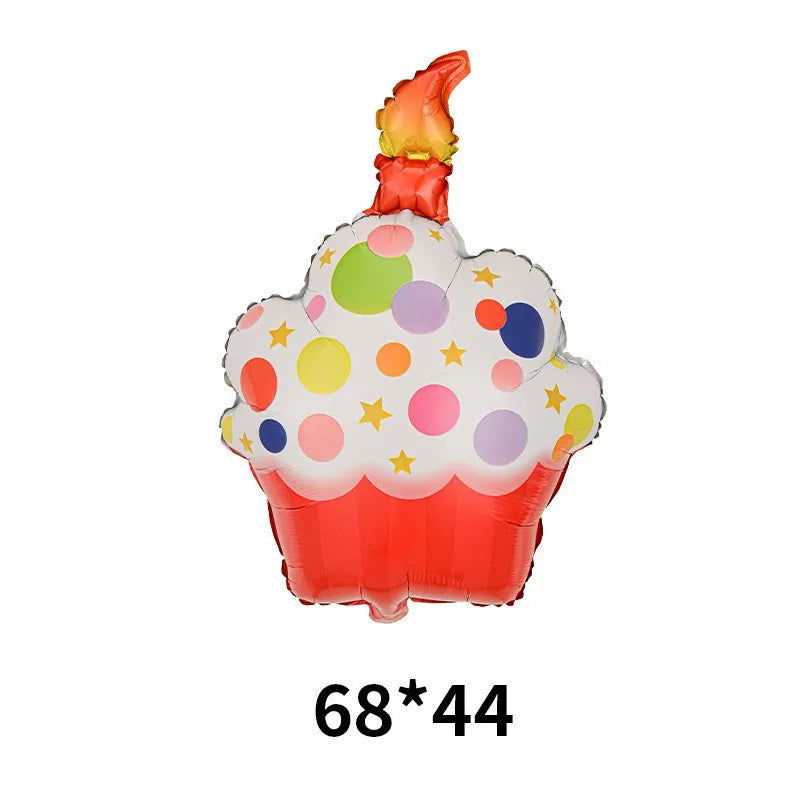 3D Birthday Cake Aluminum Film Balloon Decoration Colored Double Layer Cake 1 Year Old Baby Shower Birthday Party Supplies - Slobuy