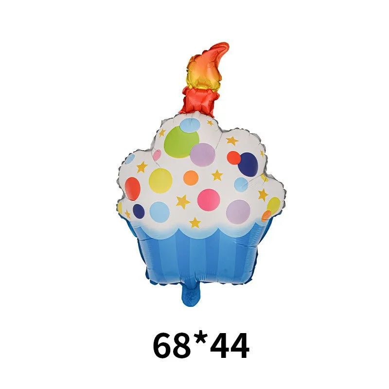 3D Birthday Cake Aluminum Film Balloon Decoration Colored Double Layer Cake 1 Year Old Baby Shower Birthday Party Supplies - Slobuy